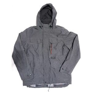 Oakley RN # 96548 CA # 35460 Hooded Zip Jacket Gray & plaid Jacket Size Large